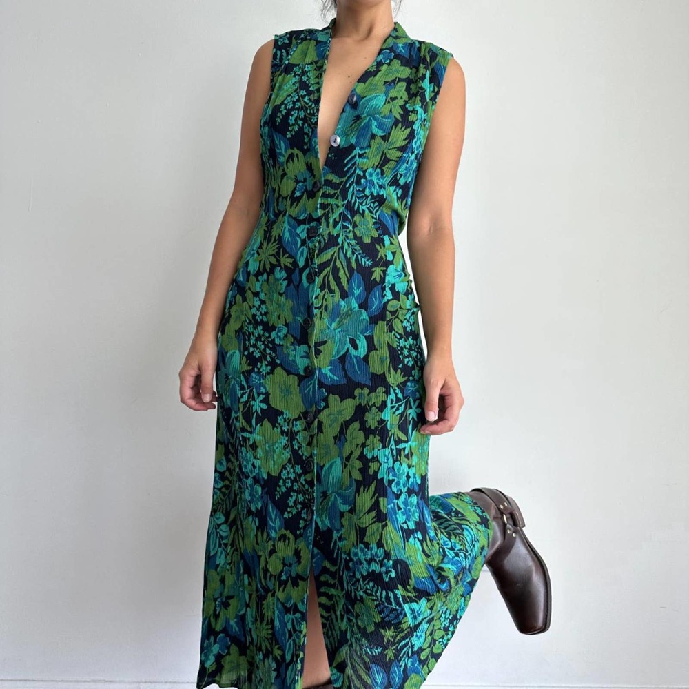Vintage floral midi dress